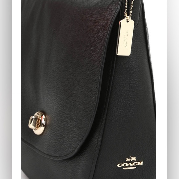 🔥NWT‼️Authentic Black Coach Turnlock Hobo Leather Shoulder Bag MSRP $350 - Picture 6 of 13